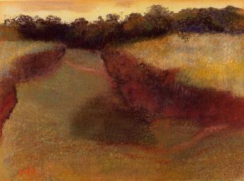 Edgar Degas : Wheatfield and Line of Trees